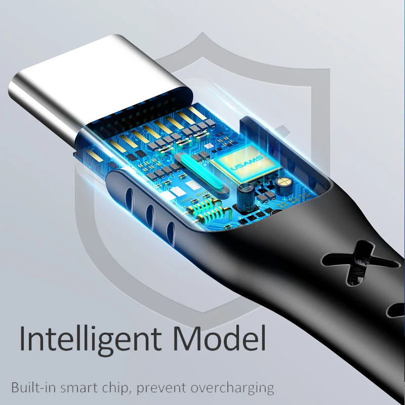 USAMS Быстрая зарядка USB C кабель 5A Быстрая зарядка Type C кабель для Huawei P10 P20 P30 Mate 9 10 20 умный зарядный шнур Type-C кабель