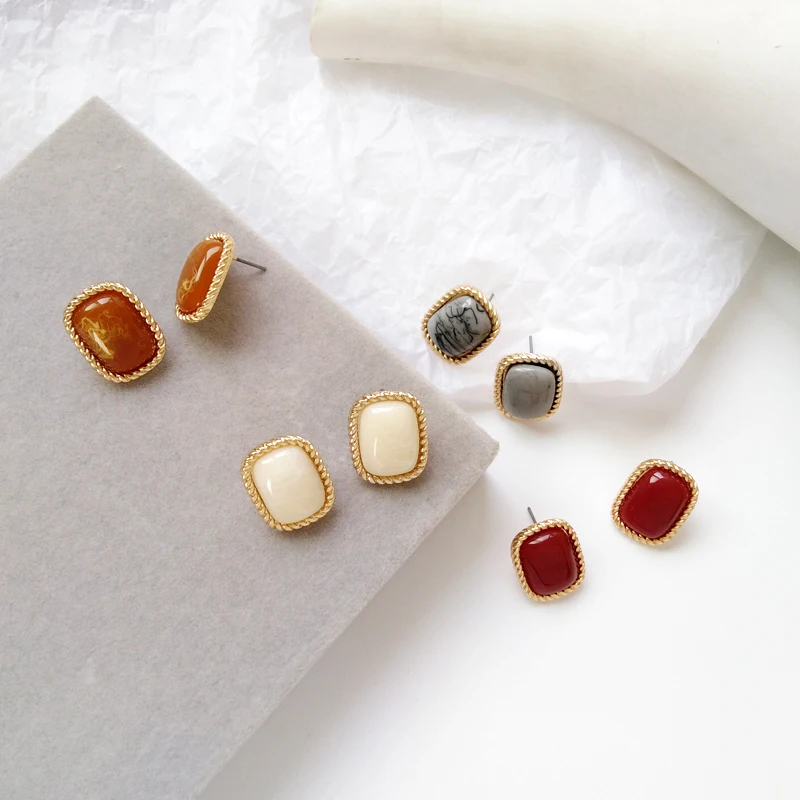 Комплект Tide of качество джокер смолы серьги-гвоздики геометрической формы