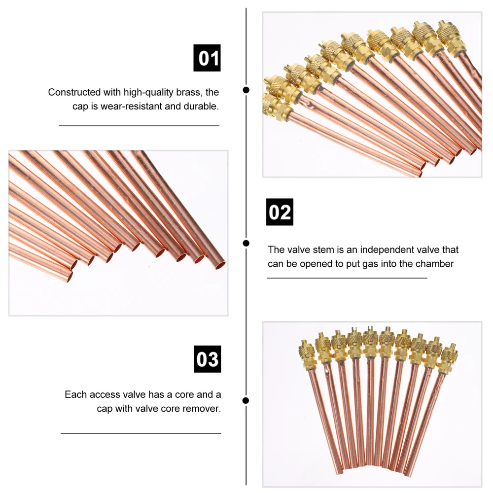 

10pcs Brass Access Air Conditioner Service Charge Needle Tube