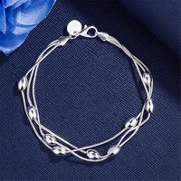 popular 925 color silver snake chain beads bracelets for women wedding party wild christmas gifts fashion beautiful jewelry