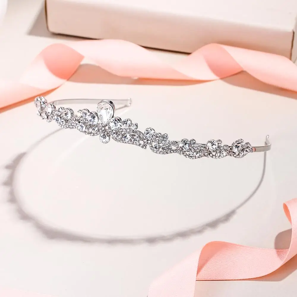 Tuliper Bridal Tiara Headband Wedding Hair Accessories Crystal Hairband For Women Party Hairpins Ornaments | Украшения и