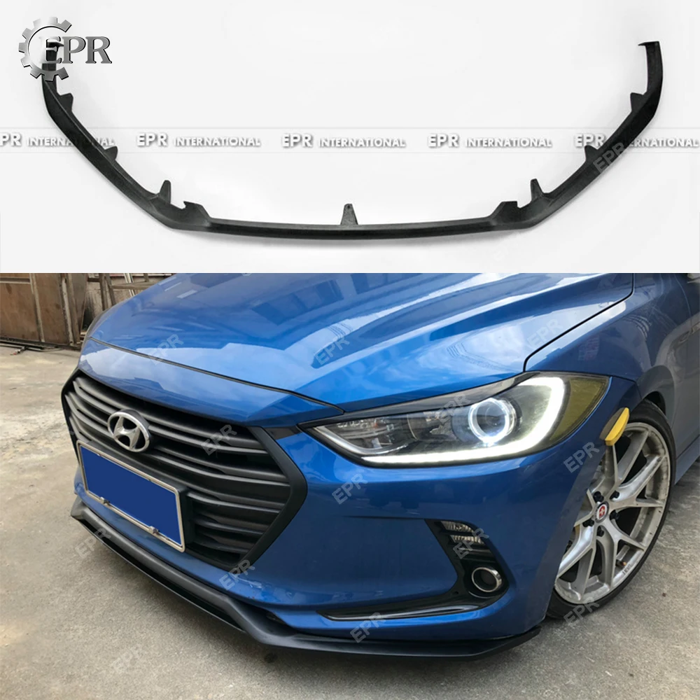 Передняя губа из углеродного/стекловолокна для Hyundai Elantra Avante AD 2016 + OZ Style FRP
