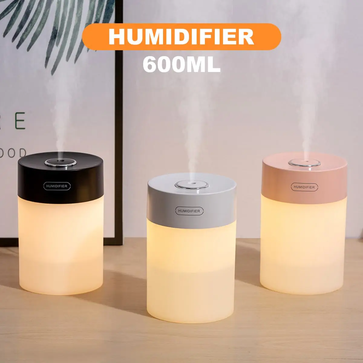 

3000mAh Mini USB Air Humidifier Portable Air Freshener with LED Night Light 2 Modes Diffuser for Home Car Interior Accessories