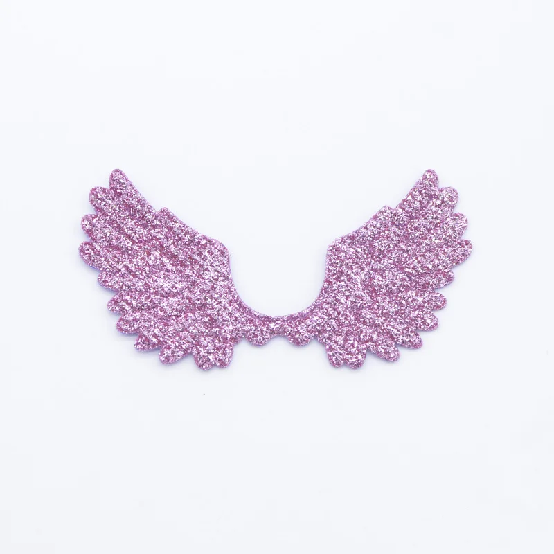 Purple 20 шт./лот, 65*36 мм, блестящие порошки, односторонняя аппликация в виде крыла ангела, крыло Купидона, крыло Феи для рукоделия, украшения в виде банта, H69 - Цвет: Purple