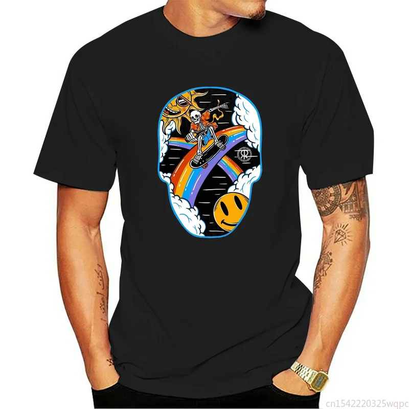 

2021 New Men's Casual Short-Sleeved T Shirt Skull Print Trend Tees Mens T Shirts