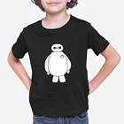 Детские футболки с принтом Baymax в стиле Харадзюку, рубашка с рисунком большого героя Диснея для мальчиков 6, модный детский топ Y2k, Уличная Повседневная детская одежда