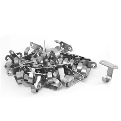 

Closet Wardrobe Top Mounted Clothes Hanging Stainless Steel Hook Hanger 20pcs