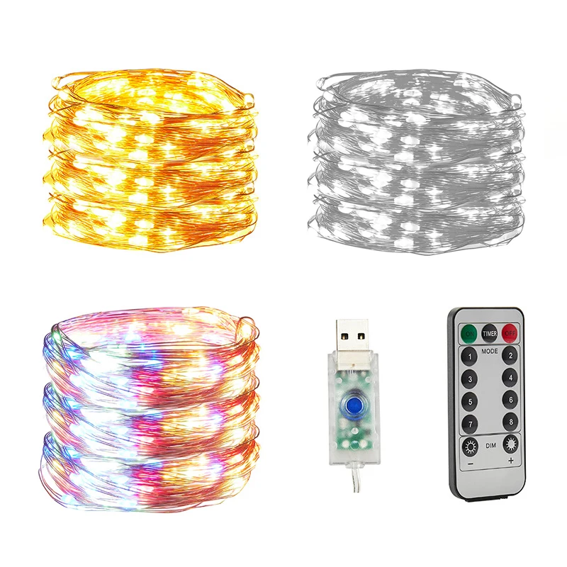 Новогоднее и Рождественское украшение светодиодная гирлянда из медной