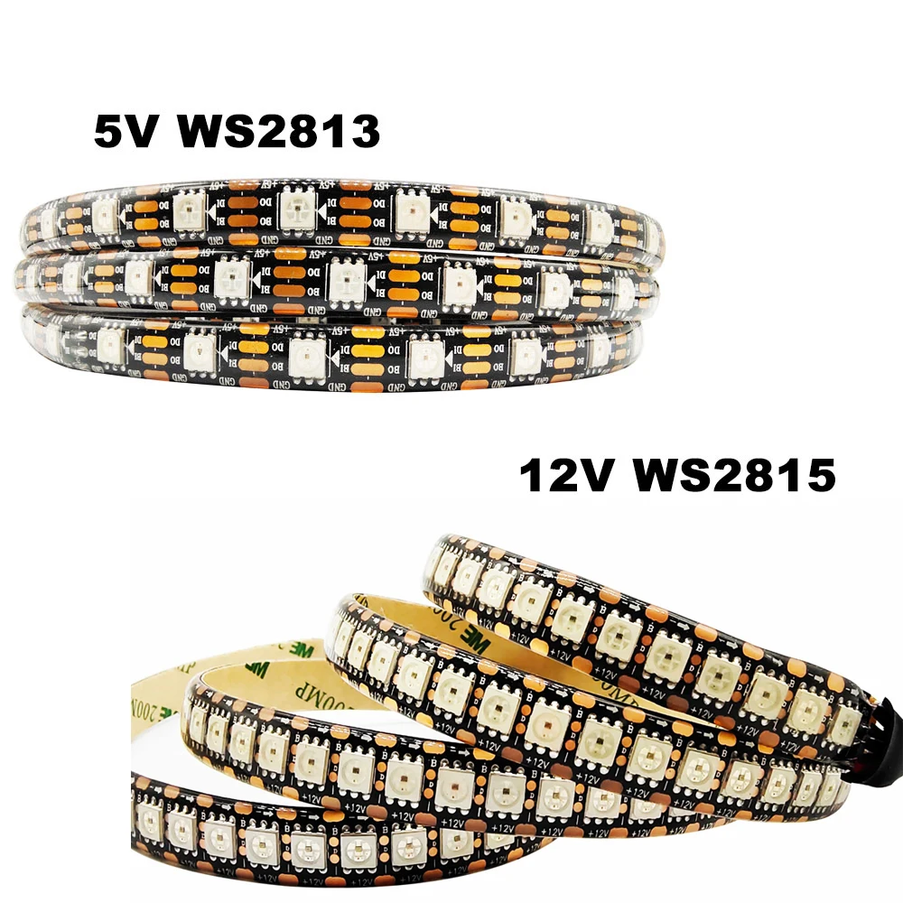 DC5V WS2813 DC12V WS2815 WS2812 обновленная 5050SMD Светодиодные ленты светильник individuaIIy AddressabIe