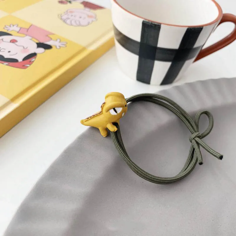 Милый мультяшный волос Веревка трехмерный маленький динозавр круг головной убор