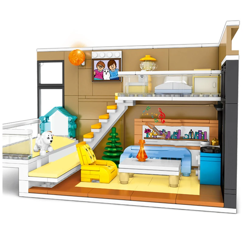 

Sembo 310pcs Nordic City Architecture House Interior Scene Model Building Blocks Street View Bricks Kids Toys For Children Gifts