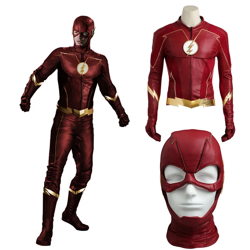 Флэш сезон 4 косплэй Барри Аллен костюм Dc Comics куртка супергероя Хэллоуин маска для взрослых для мужчин индивидуальный заказ кожаное пальт