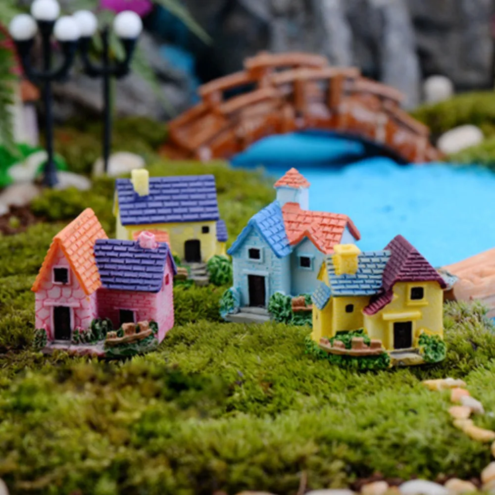 Милый мини домик из полимерной глины миниатюрный сказочный сад микро
