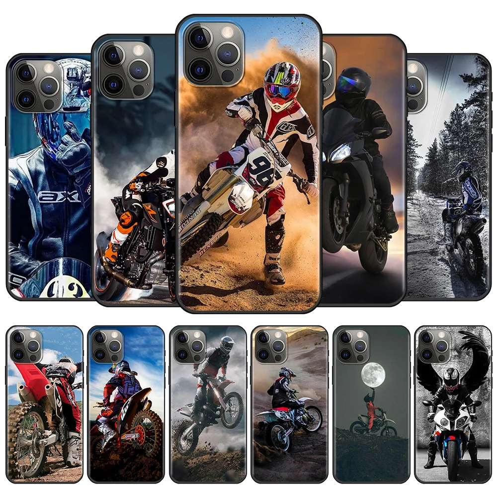 

Phone Case For Apple iPhone 11 13 12 Pro Max Mini XR X 7 6S 8 Plus 5 5S XS SE(2020) Silicone Coque Moto Cross motorcycle sports