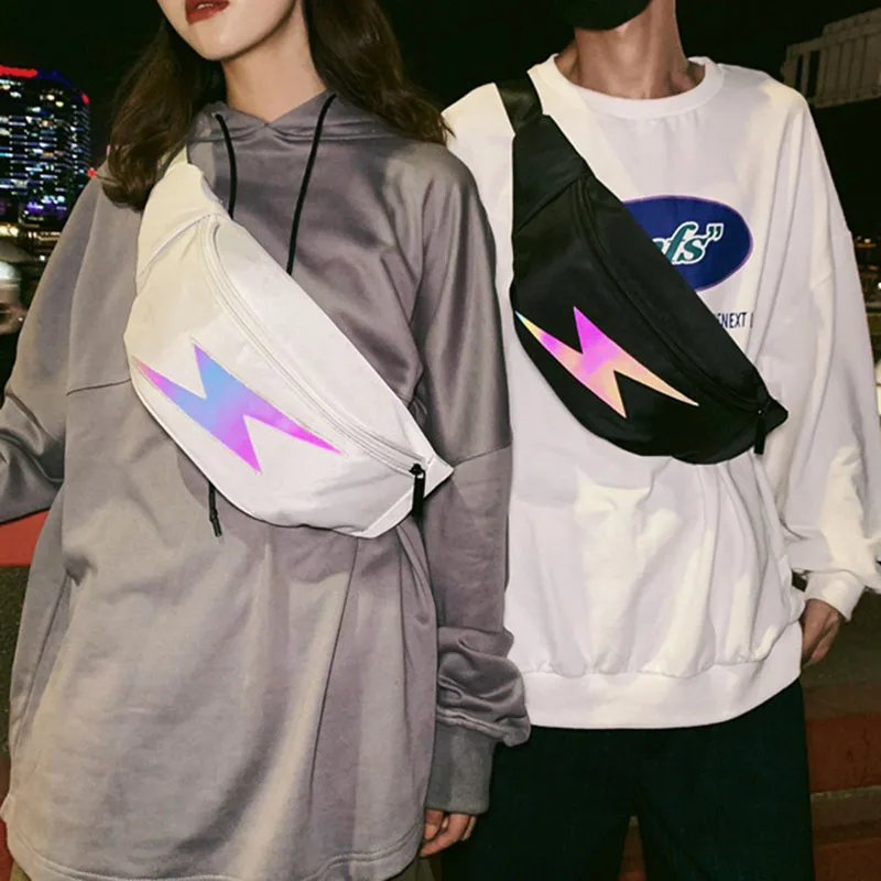 Мужская холщовая нагрудная сумка унисекс повседневная поясная светоотражающая