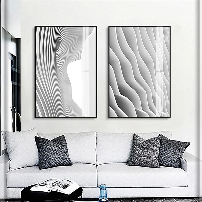 Минималистский номер абстрактный Tectangle волна воды синий серый линии