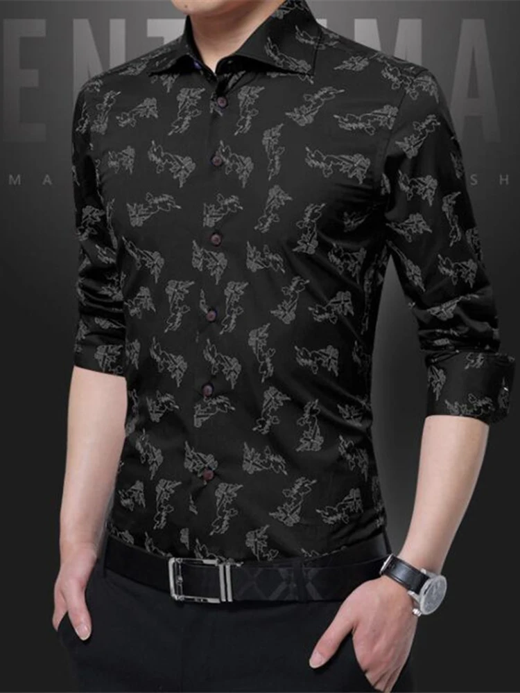 Мужская деловая рубашка с длинным рукавом Covrlge приталенная большого размера MCL164