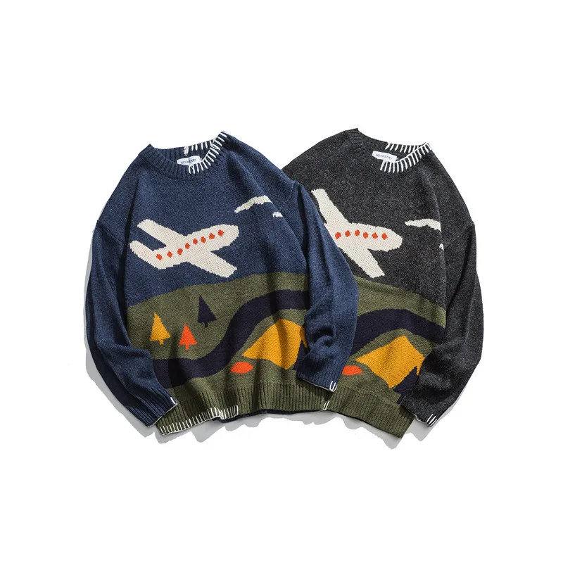 Модный брендовый оригинальный Свободный Мужской свитер пары бойфренда Guochao ins в гонконгском стиле youthfemale от AliExpress WW