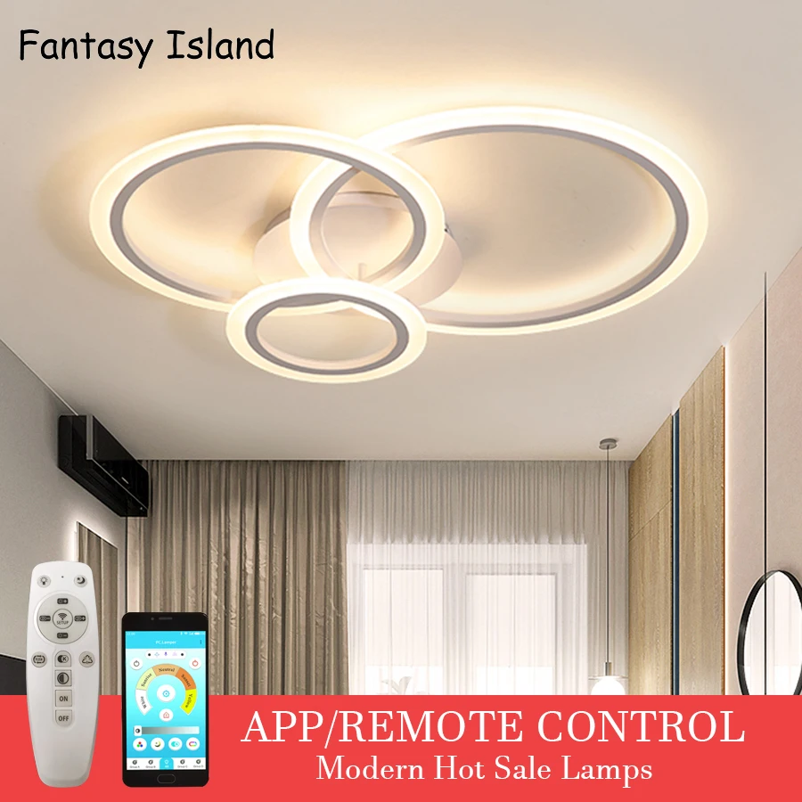 2R 3R Modern Acrylic Home Ceiling Light For Living room Dinning room Bedroom Led Ceiling Lamp White Finished Fixtures