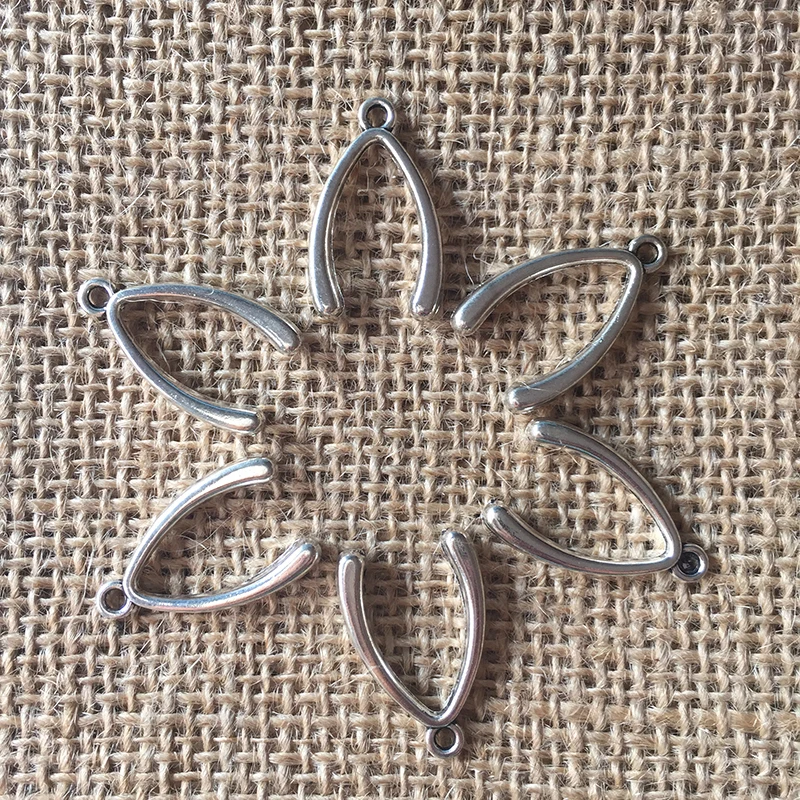 

24 Pcs/lot 24x15mm Bone Charm for Jewelry Making Antique Silver Plated Pendant for DIY Necklace Bracelet Earrings A066