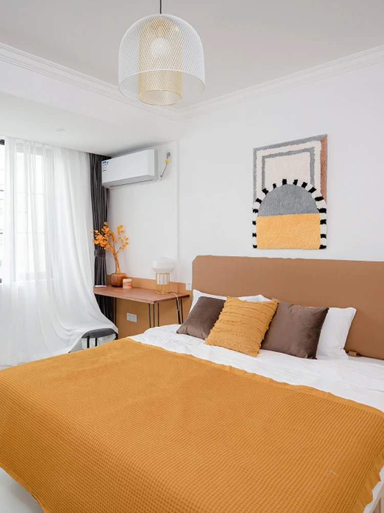 Двухслойная сетчатая лампа в скандинавском стиле для спальни ins с металлическим