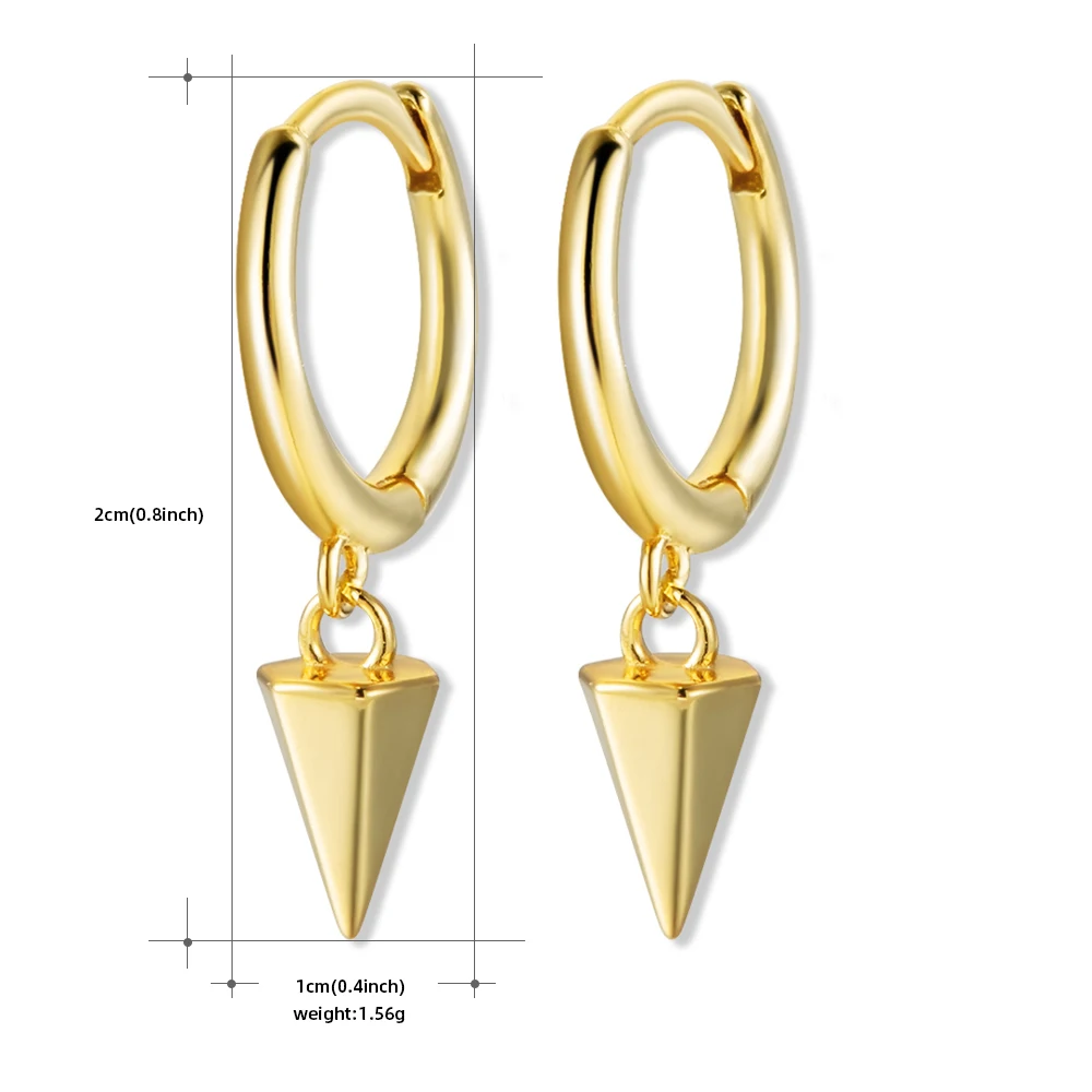 

925 Sterling Silver Rivet Small Hoop Earrings for Women Punk Geometric Spike Circle Ear Buckle Huggie Earring Jewelry Pendientes