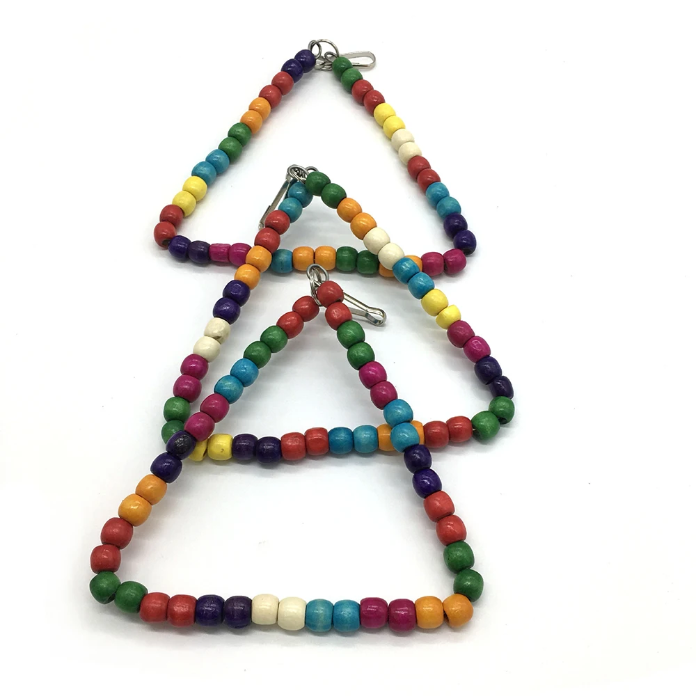 Bird Toys Parrot Swing Toy with Colorful Wooden Beads Bells and Pet Cage Hammock Hanging Chew for Small Parakeets | Дом и сад
