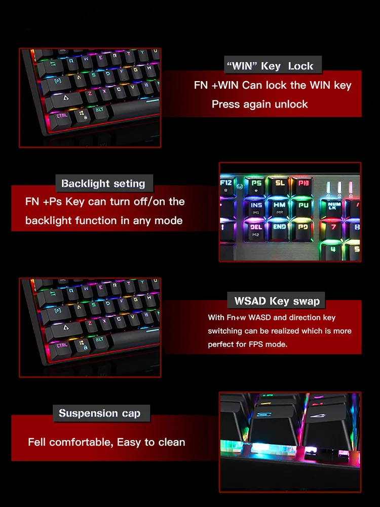 motospeed ck104 gaming mechanical keyboard russian english red switch blue metal wired led backlit rgb dota 2 overwatch gamer free global shipping