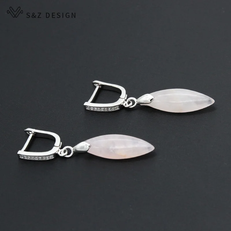 S & Z модное кристаллическое Украшение конский глаз пудра висячие серьги 585