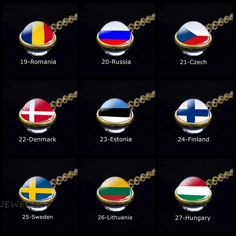Флаги стран мира ожерелье с шариком Национальный флаг США Великобритания Россия