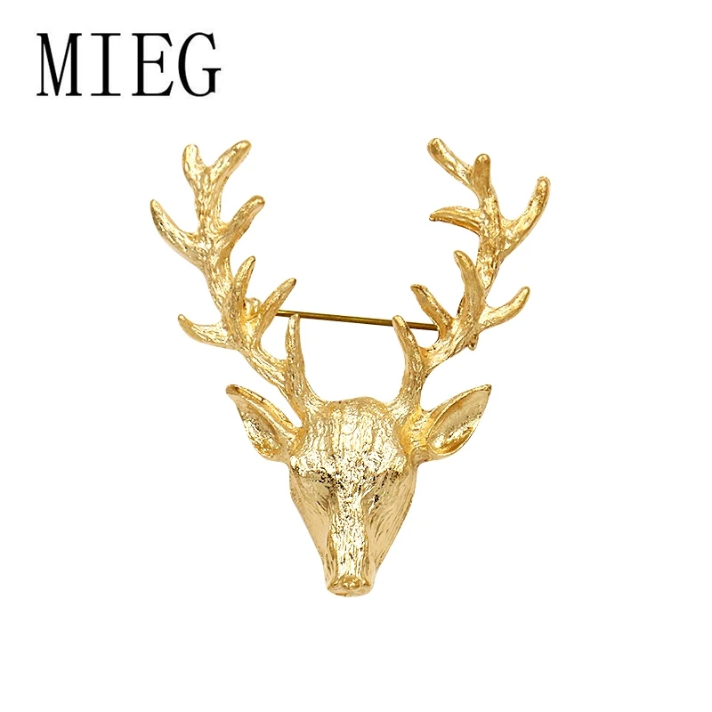 Мужская брошь в виде головы оленя MIEG брошка из античной бронзы Ювелирное