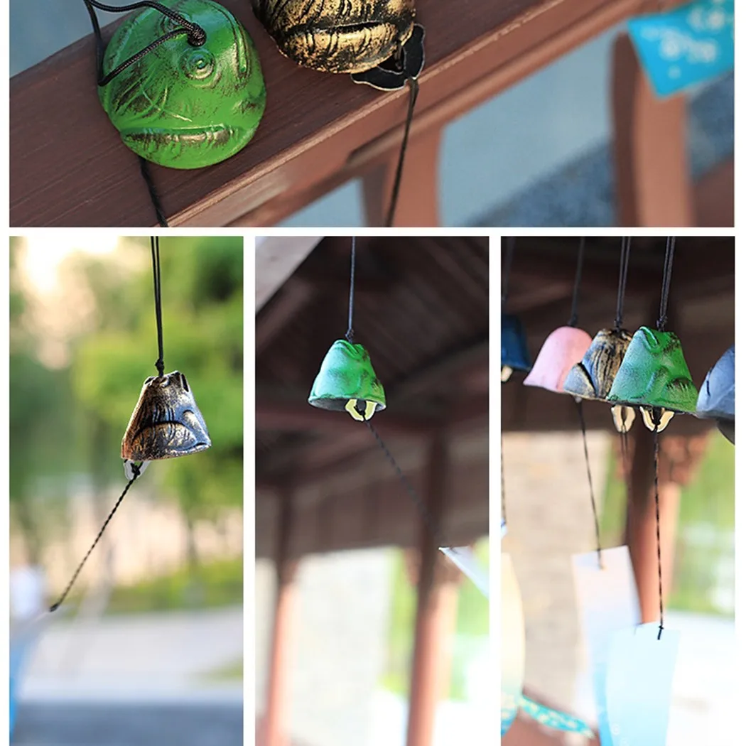 

Japanese Style Iron Bells Outdoor Cast Iron Metal Wind Chimes Frog Scenic Temple Gift Pendant Ornaments Festival Party In Stock