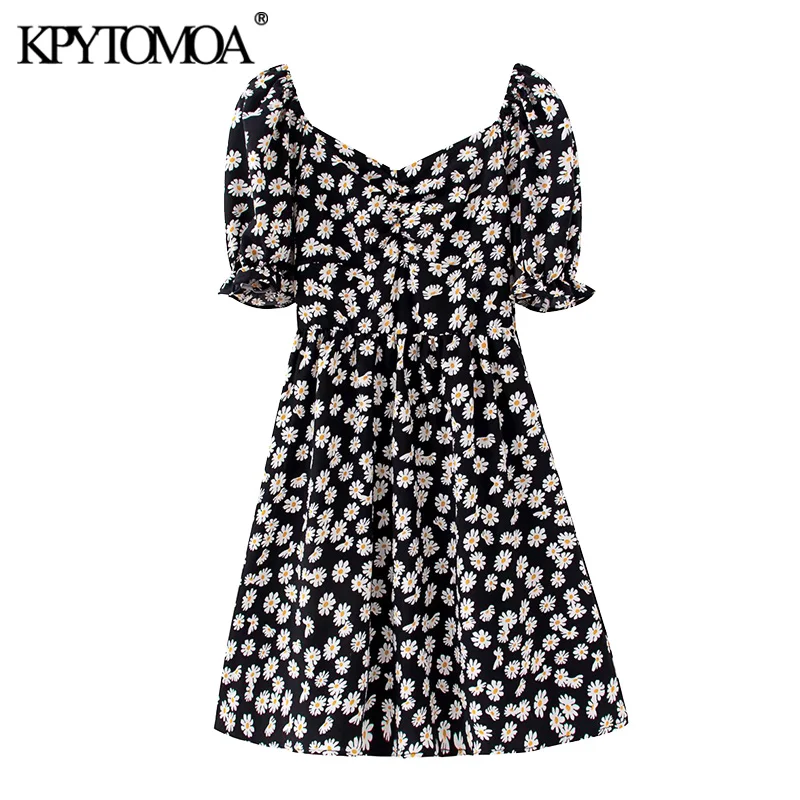 KPYTOMOA женское 2020 шикарное модное мини платье с цветочным принтом Винтажные