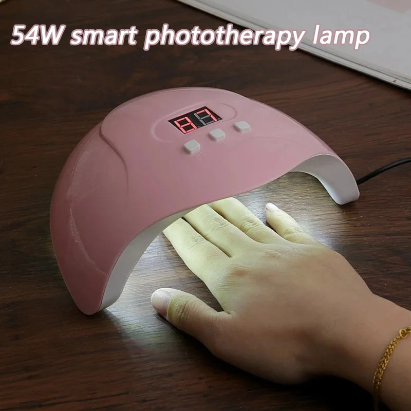 

Pink UV LED Nail Lamp 54w Professional Nail Dryer Gel Polish Light for Fingernail Toenail J9