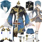 Парики для косплея Game Genshin Impact XingQiu Xing Qiu, оригинальная Боевая форма Ver, великолепный наряд Хэллоуин Genshin Impact Xingqiu