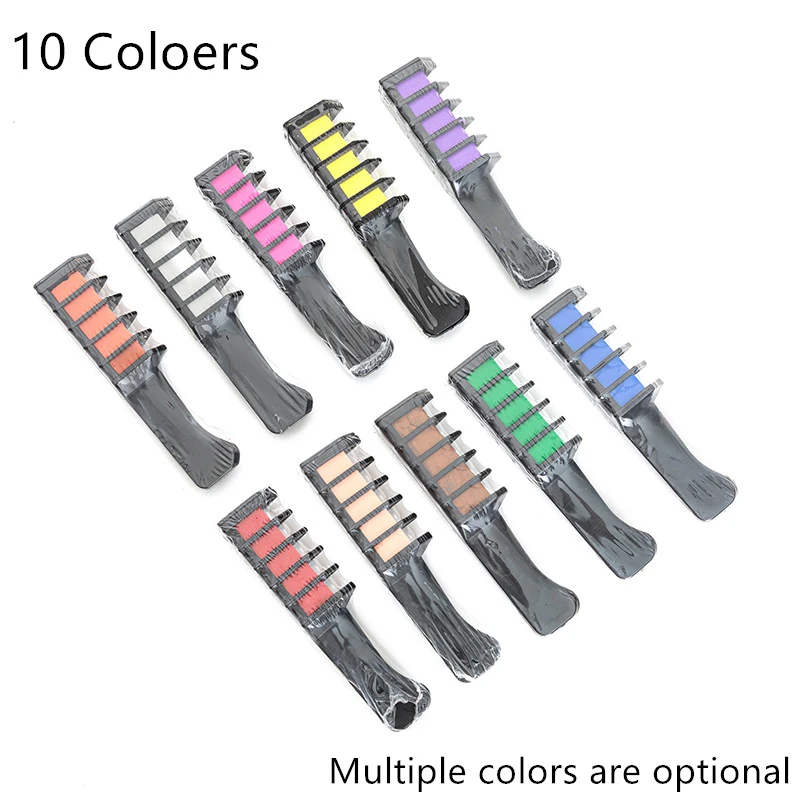 10 цветов одноразовая Временная Краска для волос расческа краски красящая щетка |