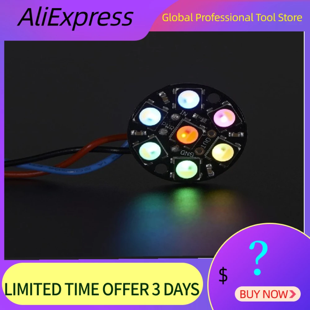 

Оптовая продажа, 7-битные круглые полноцветные кольцевые светодиоды SK6812 RGBW со встроенными драйверами, макетная плата, модуль панели лампы
