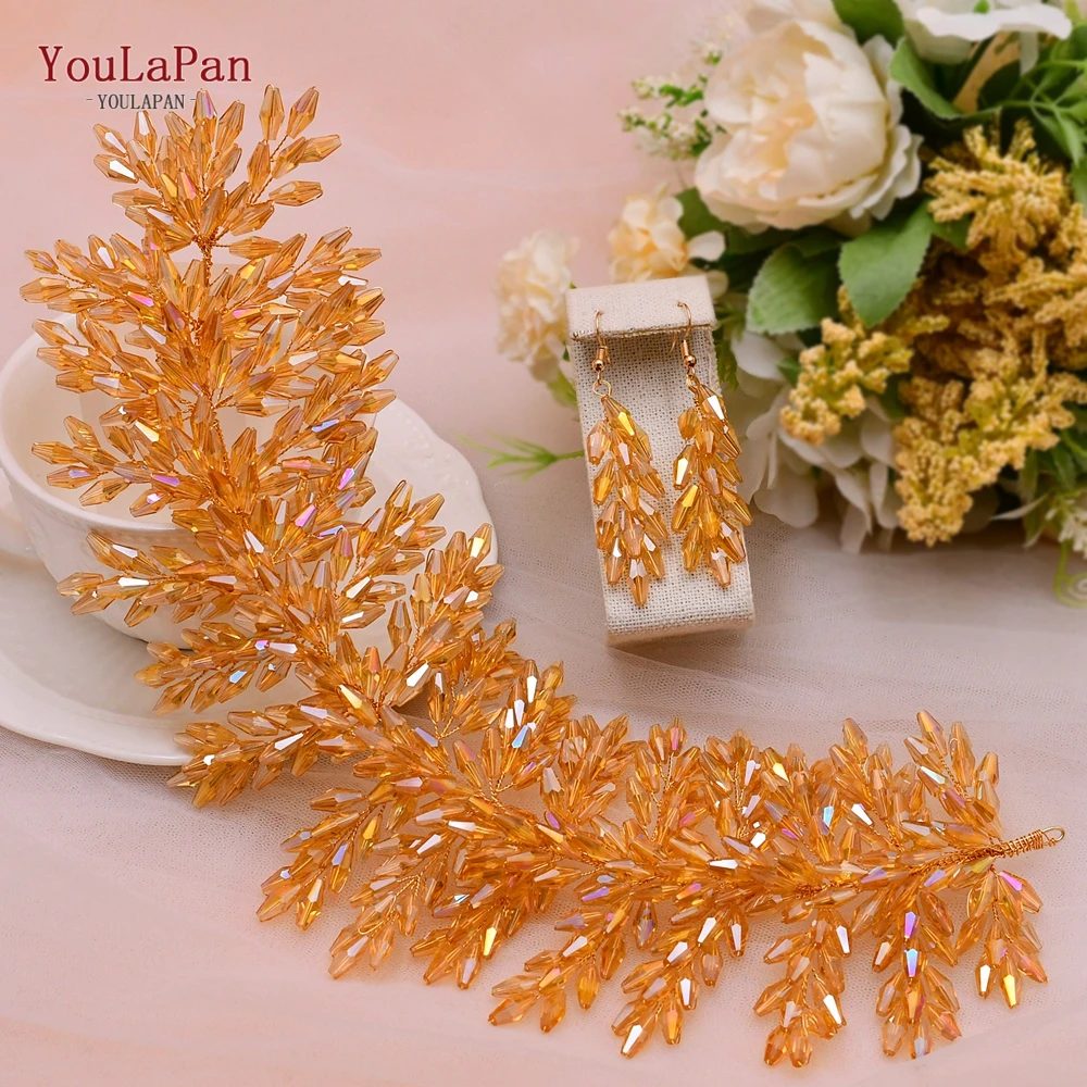 

YouLaPan HP371 Crystal Headband Bridal Headwear Bride Jewelry Set Handmade Women Hair Tiara Wedding Hair ornament Accessories