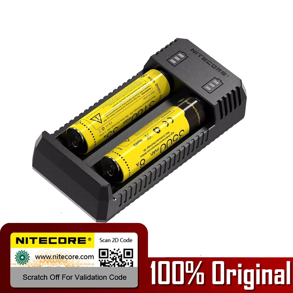 NITECORE UI2 Портативный USB Li Ion Батарея Зарядное устройство совместимо с 26650 20700 21700 18650