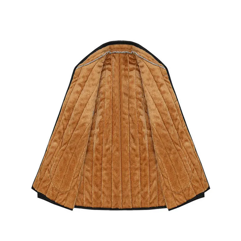 Подарок для отца зимнее мужское пальто Толстая теплая бархатная куртка Мужская