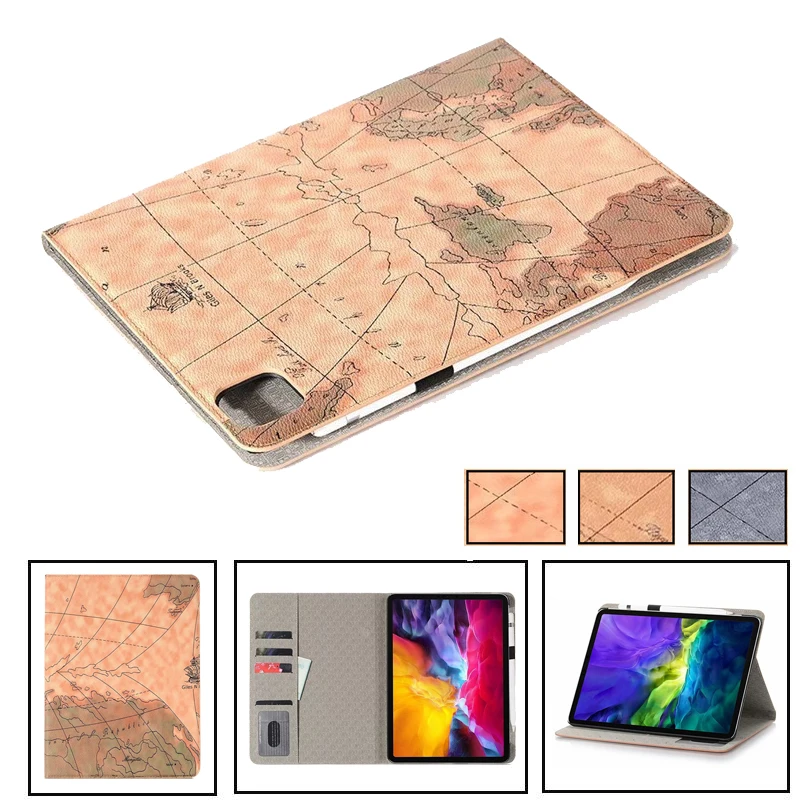 

Cover for iPad 11 inch 2020 2018,Retro World Map with Auto Sleep/Wake up Smart Case Cover for iPad 11” 2020 Pro 11 2nd Gen Funda