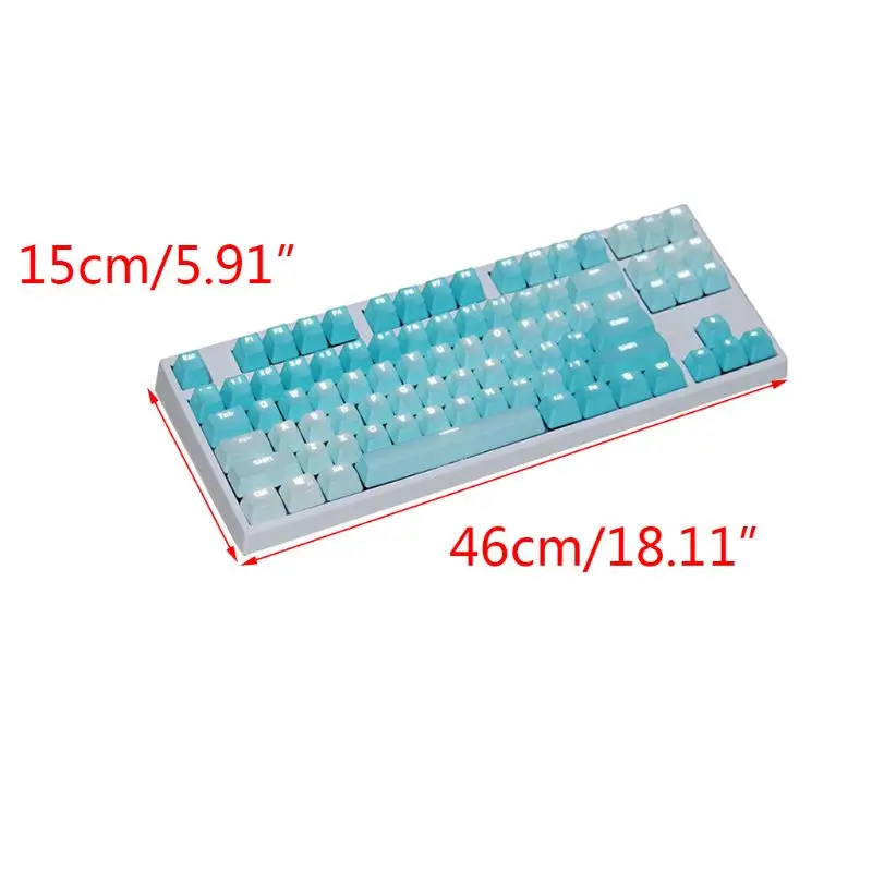 

1 Set Replaceable PBT Keycaps 87 104 108 Transparent Lettering Keys Double Shot Backli Key Cap for Mechanical Keyboard