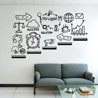 Office Quote Wall Decal Success Struggle Solution Teamwork Wall Sticker Office Inspire Motivation Idea Vinyl Office Decor X171