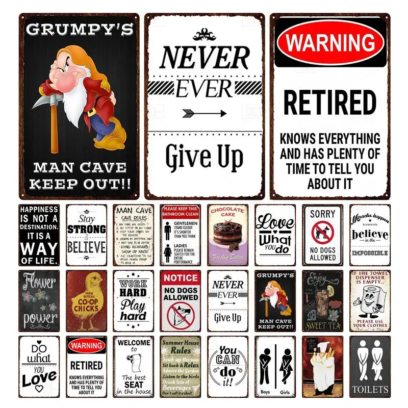 

Предупреждение ительный жестяной знак, правила семьи, картина из металла, правила семьи, живопись из металла, таблички, правила ванной комна...