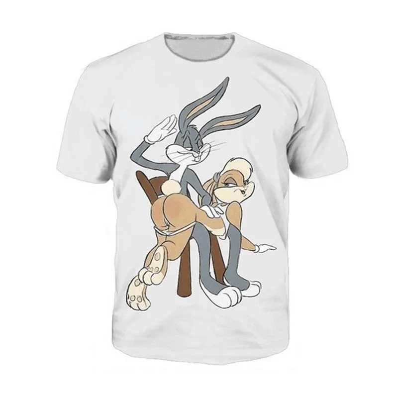 Мужская и wo футболка с аниме жуками изображением кролика 3D печать надписью hot day
