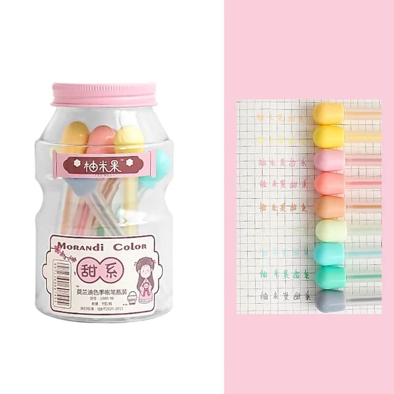 

9 Pcs Nordic Handwritten Morandi Color 0.5mm Gel Pen Colored Art Markers for Drawing Painting Stationery School Supplies