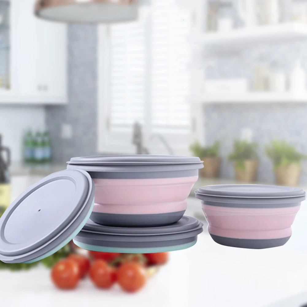 3 шт./компл. Силиконовый складной Ланч-бокс с крышкой | Спорт и развлечения