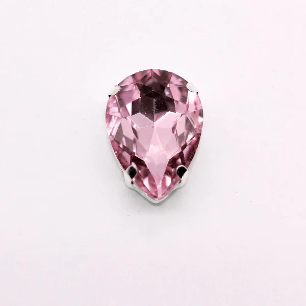 lt pink Все размеры каплевидные пришитые Хрустальные стеклянные каменные Стразы для шитья Серебряная основа Кнопка Ремесло обувь сумки головные уборы одежда аксессуары - Цвет: lt pink
