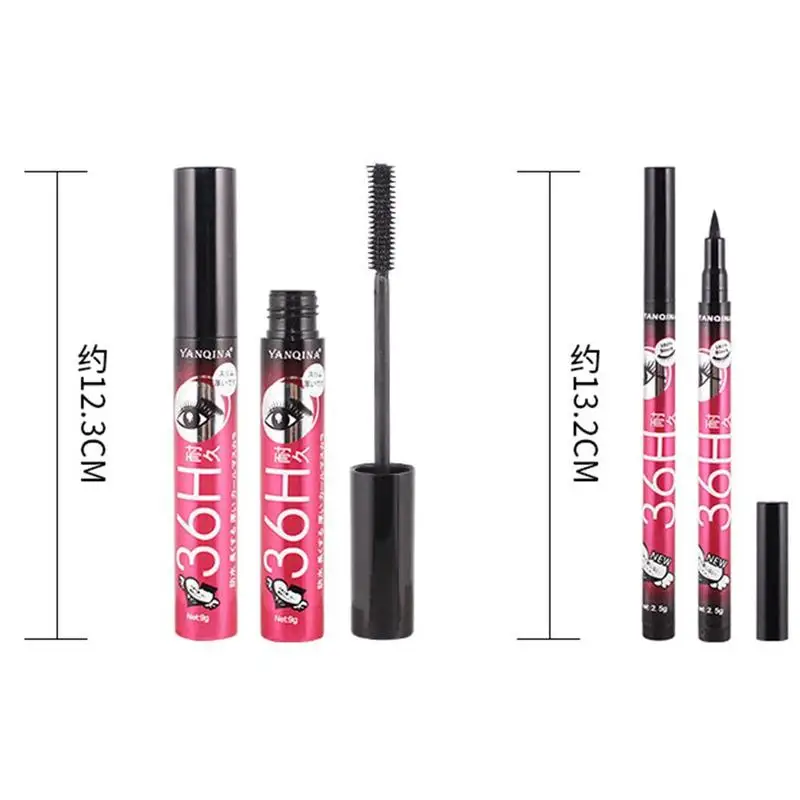 Waterproof 4D Silk Fiber Thick Makeup Eyelash Lengthening Mascara Black Eye Lashes Extension Make up Kit | Красота и здоровье