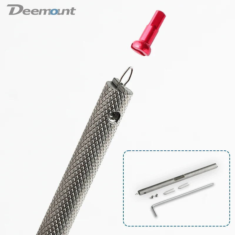 

Road Bike Nipple Spoke Insertion Tool Anti-corrosion Bicycle Spoke Nipple Wrench Removal Spanner 1.5mm Hex Key Enclosed
